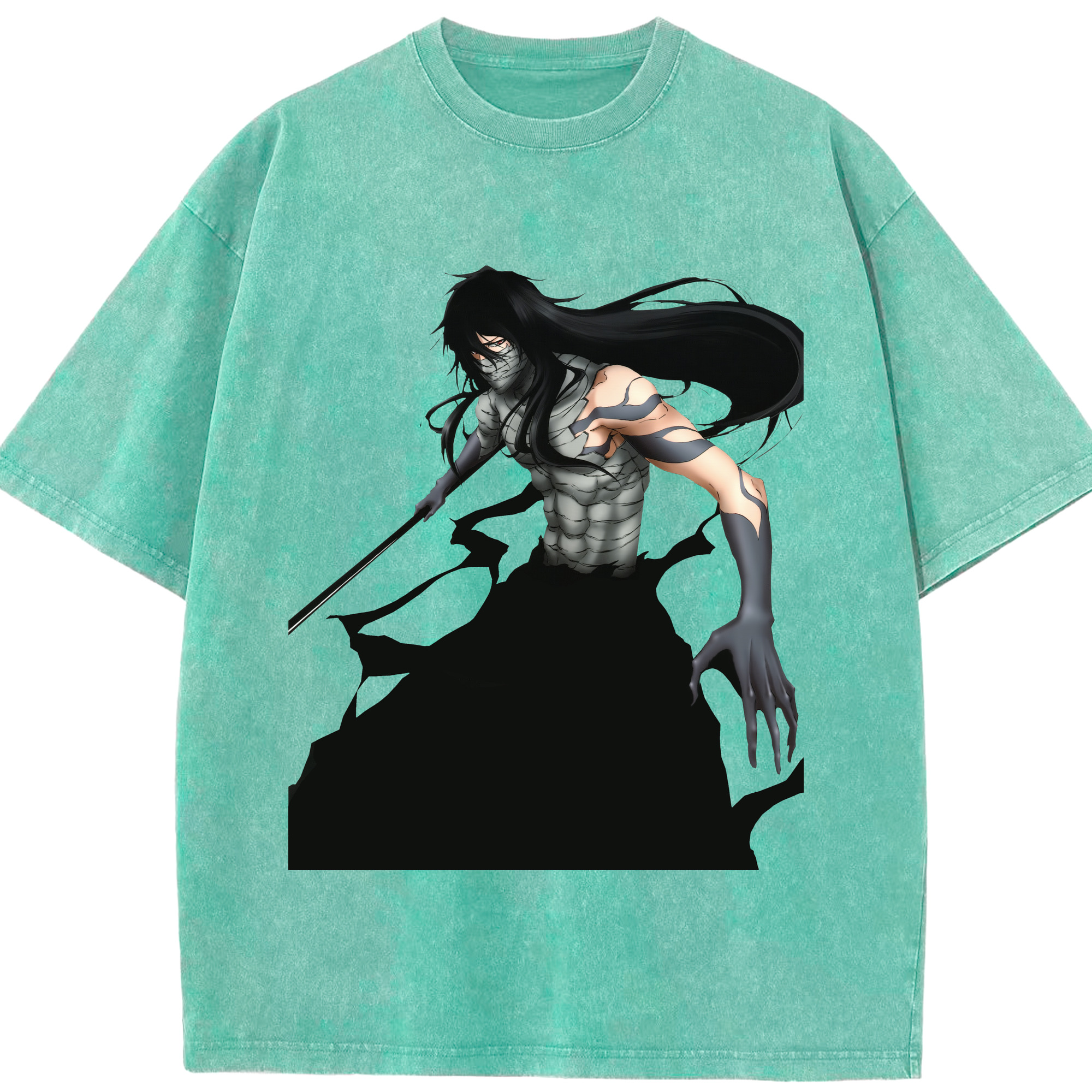 （画像用） ブリーチ 黒崎一護（くろさき いちご）BLEACH Kurosaki Ichigo 綿100% ヴィンテージ風 半袖Tシャツ（フロントプリント）